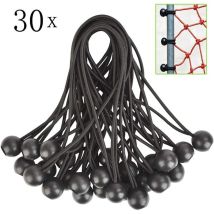 30 Corde Elastiche In Gomma Con Sfera Per Teloni, Tende, Gazebo, Tende Da Giardino E Recinzioni.