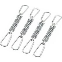 Fissaggio Per Tenda Da Sole Con Fibbia A Molla Di Tensione - Accessori Per Fissaggio Vele Ombreggianti In Acciaio Inossidabile Con 4 Molle Elicoidali 