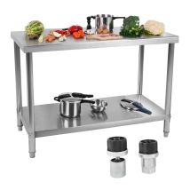 Mesa, Encimera Para Cocina, Central, Con Estante, Acero Inoxidable, 100 X 60 Cm