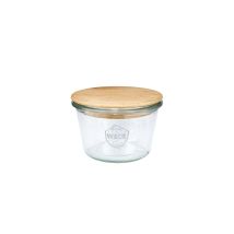 Frasco Cónico Recto De 370 Ml Con Tapa De Madera - Weck