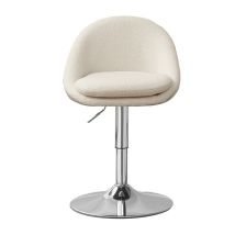 Chaise Réglable Pivotante, Avec Dossier Et Socle, Crème Et Gris