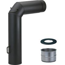 Rauchrohrset Ø 150 Mm, Inkl. Drosselklappe, Dwf Und Rosette, Gussgrau