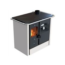 Cuisinière à bois Nada 4,5 Blanche – Lincar – Puissance 9,33 kW, Dimensions 98x62 h 83 cm, Poids 120 kg