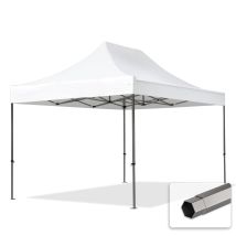 Toolport Faltzelt Partyzelt 3x4,5m - Ohne Seitenteile Professional Dach 100% Wasserdicht Faltpavillon Pavillon Weiß - Weiß