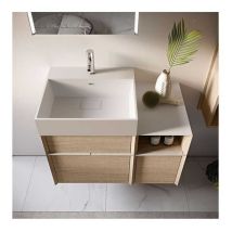 Mobile Bagno Space50 Cm Sospesorovere Bruges Base 2 Cassetti - Lavabo In Resina