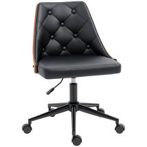 Vinsetto - Silla De Oficina Giratoria Silla De Escritorio Ergonómica Tapizadas Pu Altura Ajustable Función De Basculante Salón Oficina 53x62x77-87 Cm
