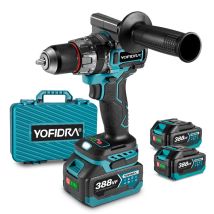 Trapano Avvitatore A Percussione 18v 94 Nm - 20 Velocità Regolabili Trapano Avvitatore A Batteria Ø13 Mm - Con 2 Batterie