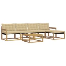 Set Di Divani Da Esterno 6 Pcs Bianco E Beige Vidaxl