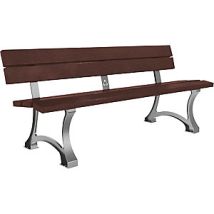 Panchina MORA in plastica riciclata metallizzato – Altezza 770 mm, Larghezza 1800 mm, Profondità 620 mm – Utensileria
