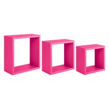 Sanitec - Kubischer 3er Set Wandregal Mod. Incubo Farbe Fuchsia
