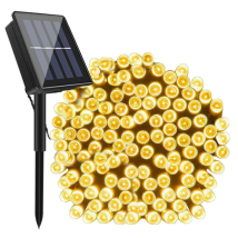 Chaine Lumineuse Wisdom Line Se'rie 7 Mt De 100 Panneaux Solaires A' Led Blanc Chaud Avec 8 Jeux De Lumie're Et Me'moire Pour Une Utilisation En 