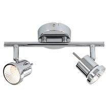 Plafonnier 2 Flammes Led Plafonnier Rail Lumineux Spot De Plafond À Spots Mobiles, Spot Orientable, 2x Led 5w 400lm Blanc Chaud, L 25 Cm