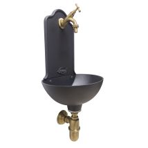 Fonderia Bongiovanni - Fontaine Murale Malta En Fonte De Couleur Pour La Maison Et Le Jardin Avec Robinet Et Siphon Avec Drain En Laiton Finition Au 