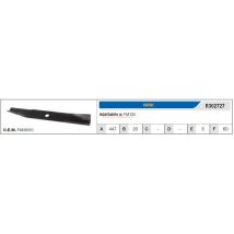 Cuchilla para cortacésped ISEKI FM130 – Longitud 447 mm – Diámetro agujero 20 mm – Espesor 5 mm – Ancho 60 mm