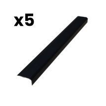 Lot De 5 Nez De Marche Licorne 36x18x900 Mm Aluminium Anodisé Teinte Noir