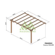 Maderland - Pérgola De Madera Maciza Adosada Huesca ( ) - 420 X 300 Cm