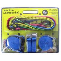 Murtra - Eslinga Textil Ratchet+gancho/hebillas 800kg.25mm.5m.+8 Pulpos 10m