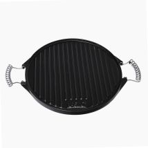 Vaello Grillplatte emailliert rund Durchmesser 32 cm beidseitig verwendbar leicht zu reinigen