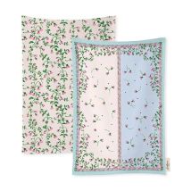Twin Flowers Set of 2 Tea Towels – Cotton – Machine Washable