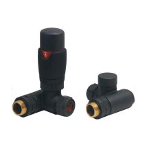 Heatwave Dual Fuel Anthracite Thermostatic Corner Radiator Valve Set