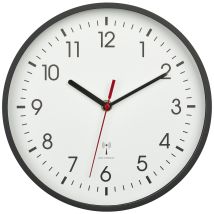 Funk Wanduhr 60.3550.01 – Durchmesser 24,5 cm – Schwarz – Elegantes Design für Zuhause und Büro – Automatische Zeitsynchronisation