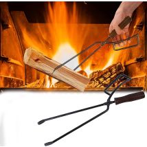 Pinzas Para Leña De 40 Cm, Resistentes, Accesorios Para Chimeneas, Cubiertas Antiescaldaduras, Pinzas Largas Para Fogatas Y Chimeneas.