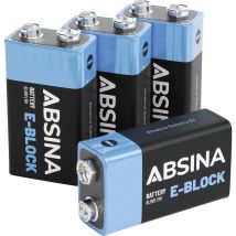 Absina Pile 6lr61 (9v) Alcaline(s) 580 Mah 9 V 4 Pc(s)