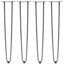 Set Di 4 Gambe A Forcella, 71 Cm, Acciaio Grezzo, 2 Gambe Da Tavolo A Puntone - Zelsius