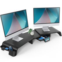 Réhausseur D'Écran D'Ordinateur Réglable Moniteur Stand En Bois Avec Toiroir,support D'Ordinateur,moniteurs,tv,pc,imprimante - Charge De 25kg - 75-119