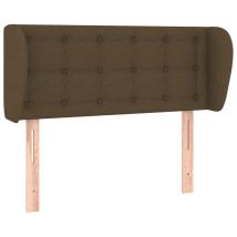 Cabecero Accesorio Para Dormir Mueble De Dormitorio Con Borde Lateral 93 X 23 X 78/88 Cm Tela Marrón Oscuro Tdl0204637
