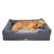 Bingopaw - Lit Pour Chien Déhoussable - Mousse À Mémoire De Forme – Tissu Oxford Imperméable Et Fausse Fourrure De Lapin Doux - Antidérapant - Xxl 