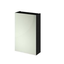Vasari - Nuie Athena 1-door Mirrored Bathroom Cabinet 715mm H X 450mm W - Charcoal Black Woodgrain