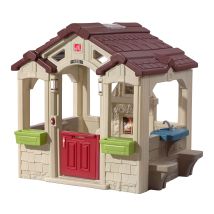 Step2 Charming Cottage Maison Enfant En Plastique Maison De Jeux Pour L'Extérieur / Jardin Maisonnette / Cabane De Jeu Avec Cuisine, Table Pique Nique