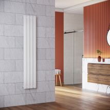 SONNI Radiateur eau chaude en acier Conception murale Vertical Radiateur chauffage central 1600x311mm Panneau Unique Blanc (496W)