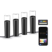 Set 4 Ksix Smartled Outdoor Beacons, Inkl. Wifi + App, 12w, 200 Lumen, Rgbwic, Ip65, Erweiterbar, Inkl. Pfähle