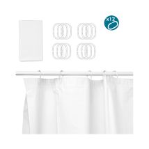 Berilo - Cortina Baño 180x180 Cm Blanco , Cortina Baño 180x180cm Blanco Material: Plastico (30% Eva &43 70% Pe) -color: Blanco - Medidas : 180x180cm