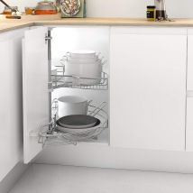 Semicar 180o Vassoio Per Armadio Angolare Da Cucina, Metallo, Larghezza Porta 450 Mm/altezza Prodotto 730-780 Mm - Menage Confort