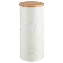 Typhoon – Living Kitchen Pasta Storage Jar – Cream – 27 cm height, 11 cm diameter – Durable Steel with Wooden Lid