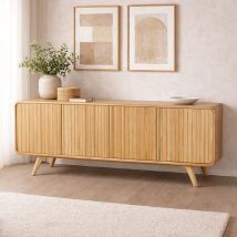 Buffet 4 Portes 200x46x80 Cm En Chêne Naturel - Subly