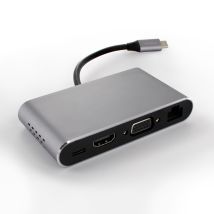 Adattatore Usb-c 8in1: Hdmi,rj45,usba-c,vga,sd/microsd - Grigio