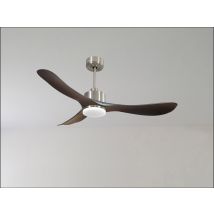 Modulo Slim Ring - Super Destratificateur Et Ventilateur Dc 106 Cm Chrome Pales Bois Clair Idéal 10 À 20 M²