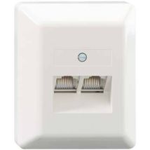 Uae 2x8(8) Ap Rw Presa Di Rete Da Parete Inserto Con Piastra Centrale E Telaio Cat 3 Bianco Puro - Rutenbeck