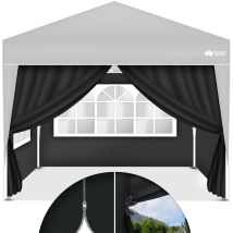 Tillvex 4 Paneles Laterales Negros Para Carpa De 3x3 M Y 3x6 M Paneles Laterales De Carpa Plegables Impermeables Ventanas Laterales Y Cremallera 
