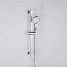 Adema Sparkle 2.0 Jeu De Barre De Douche - Barre De Douche 70cm - Douchette Ronde - Flexible De Douche Métallique - Chrome