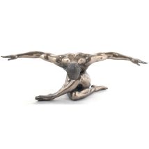 Signes Grimalt Figurines En Bronze Homme À Bras Ouverts En Bronze En Argent 17x44x14cm 51776