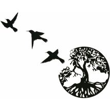Vtizikl Art Mural En Métal, Art De L'Arbre De Vie, Signe De ​famille Arbre En Métal, Décoration Murale, Décor D'Intérieur