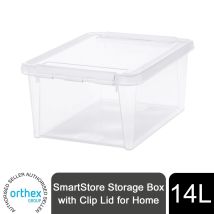 SmartStore – Storage Box with Clip Lid – 14 L – 40 x 30 x 18 cm – Ideal for A4 Documents, Toys, and Puzzles
