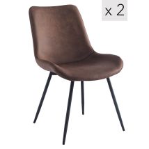 Nordlys - Lot De 2 Chaises De Salle A Manger Scandinaves Pieds Metal Noir