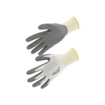Gants De Travail Nitrile Mousse Antiderapants - Polyamide Elasthanne Sans Couture - Protection En 388 - T9 - Sachet 10 Paires