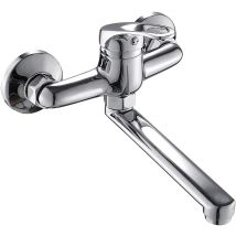Küchenarmatur Zur Wandmontage, Wandmontage, Spültischarmatur, Küchenarmatur, Einhebelmischer Mit 360° Drehbarer Langer Version Für Die Küche, Chrom